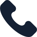 Icon of a vintage telephone handset in dark blue.