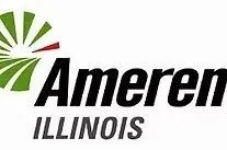 Logo of Ameren Illinois with a stylized green and white sunburst symbol.