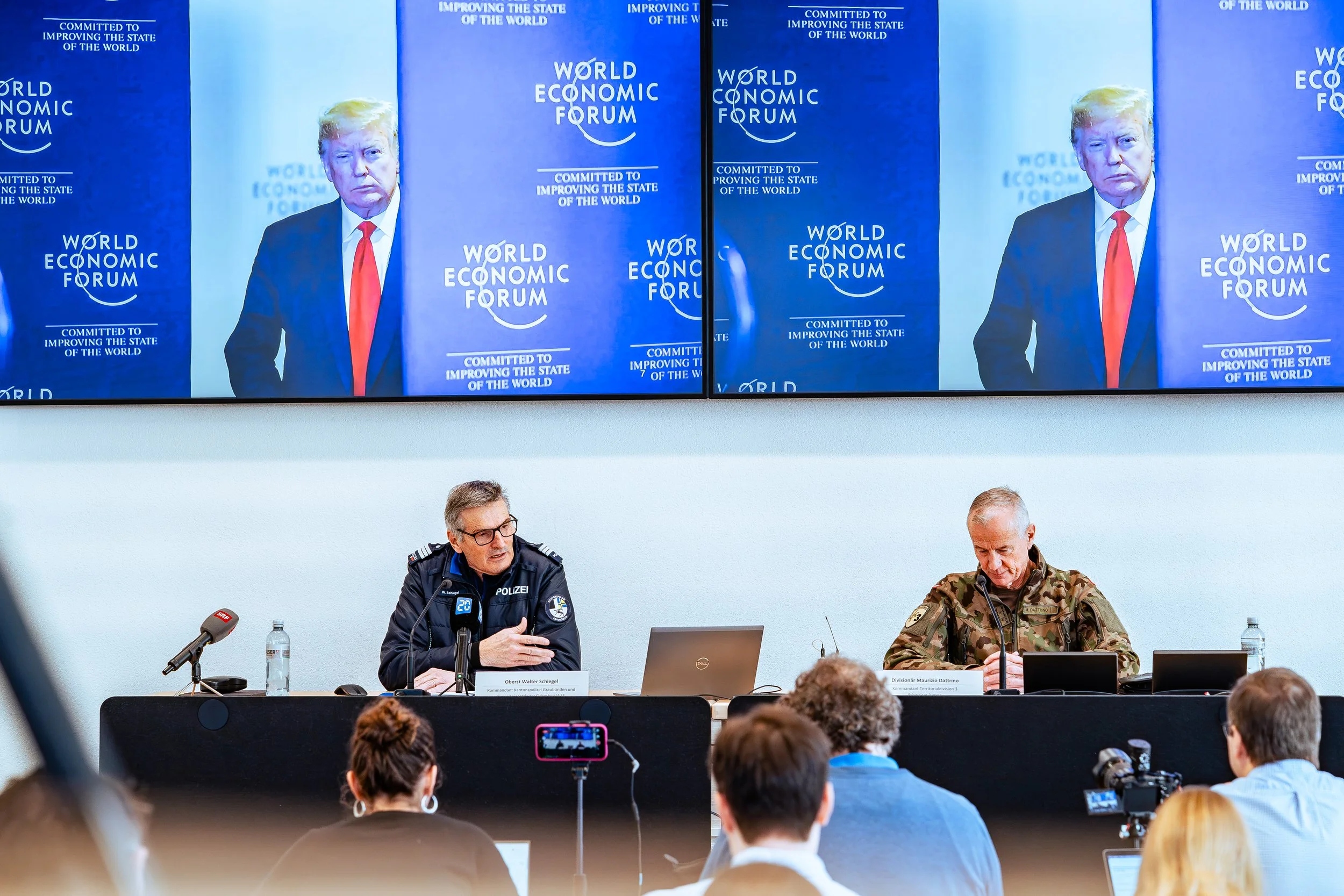Walter Schlegel, Kommandant Kantonspolizei Graubünden & Divisionär Maurizio Dattrino,
Kommandant Territorialdivision 3 | WEF