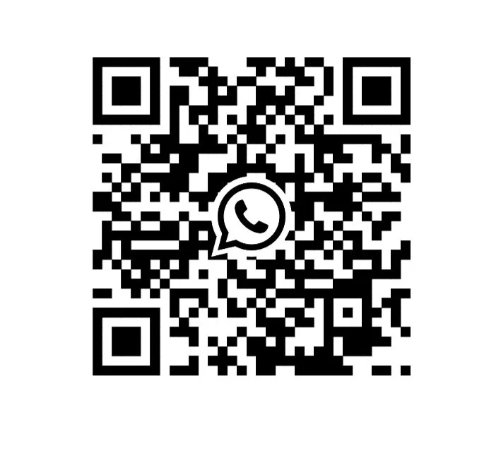 QR code with the WhatsApp logo in the center
