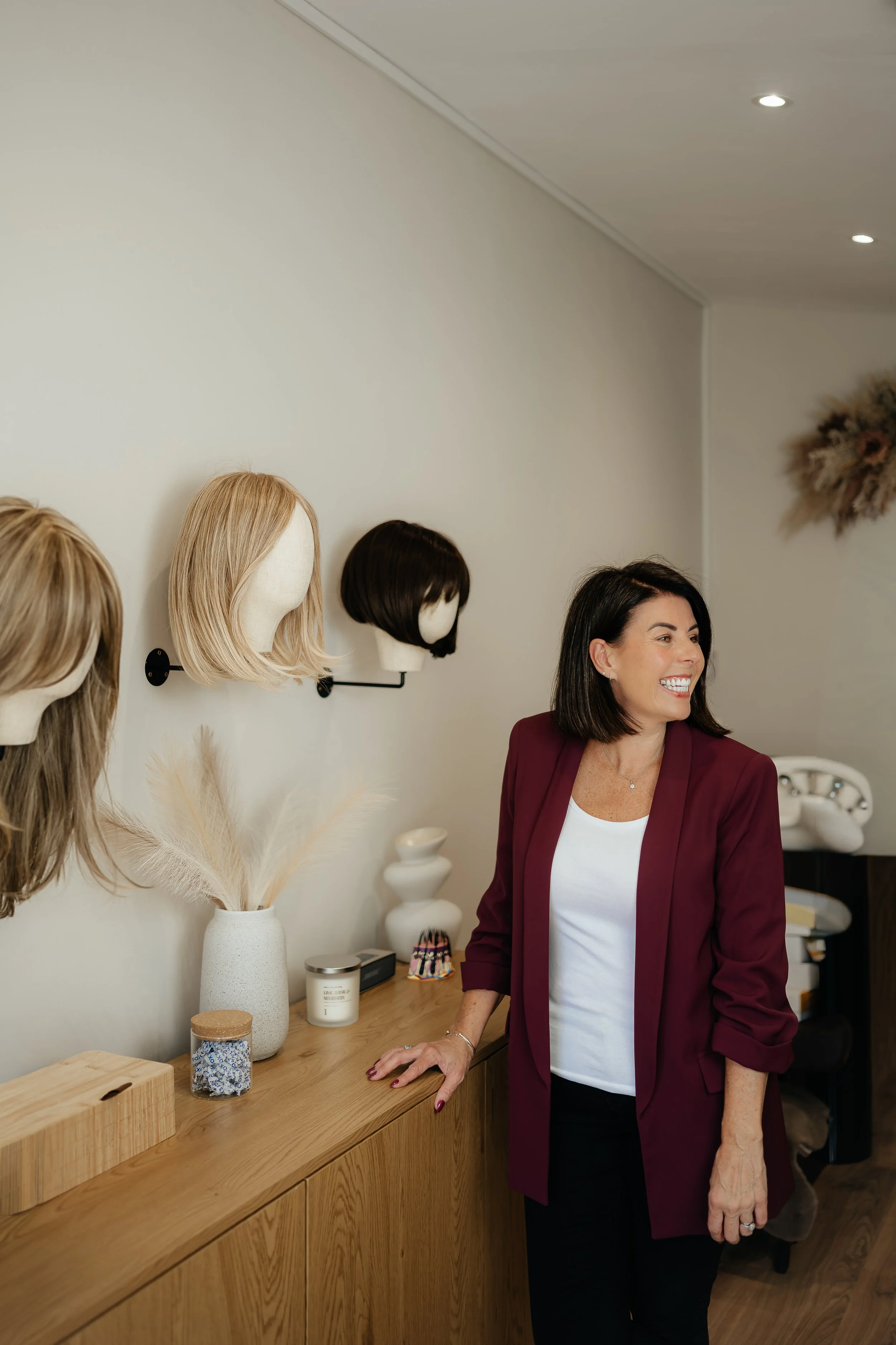 Interior view of a The Hair Sanctuary, hair treatment, hair loss treatment, scalp health, scalp treatment, oncology wigs, wigs and hair toppers, Dublin and Wicklow Ireland. Dominique Kane