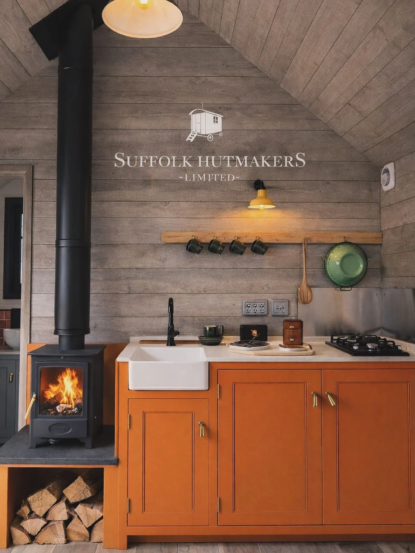 Natural materials. 🌿  Soft textures.  Timeless @farrowandball colours.  Our Black Cabins are designed as calm, restorative spaces to unwind and recharge.  #BlackCabin #wellnesscabin #naturalliving #gardenroom #suffolk