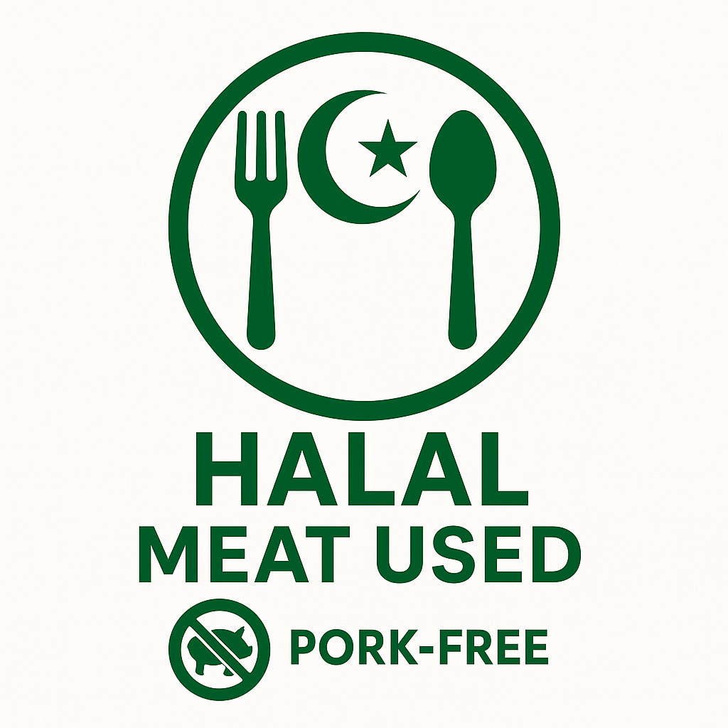 Pork free, no alcohol in the cookin and Halal cretified Beef and Chicken at Taco Loco Muslim friendly