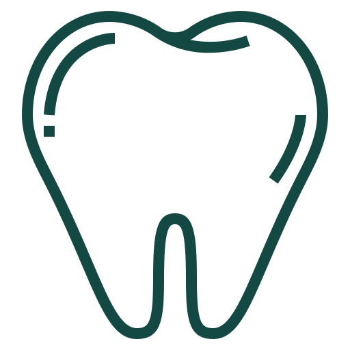 Line drawing of a tooth with stylistic details.