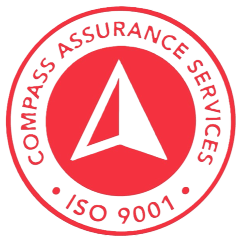Logo of Compass Assurance Services, a red and white circular emblem with a stylized compass in the center and the text 'COMPASS ASSURANCE SERVICES', 'ISO 9001' around the edge.