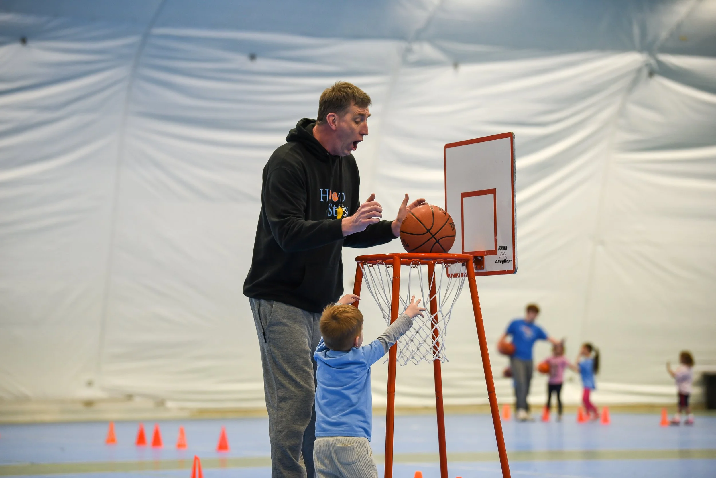 Kids playing in a Youth Basketball clinic in Centre County, PA.