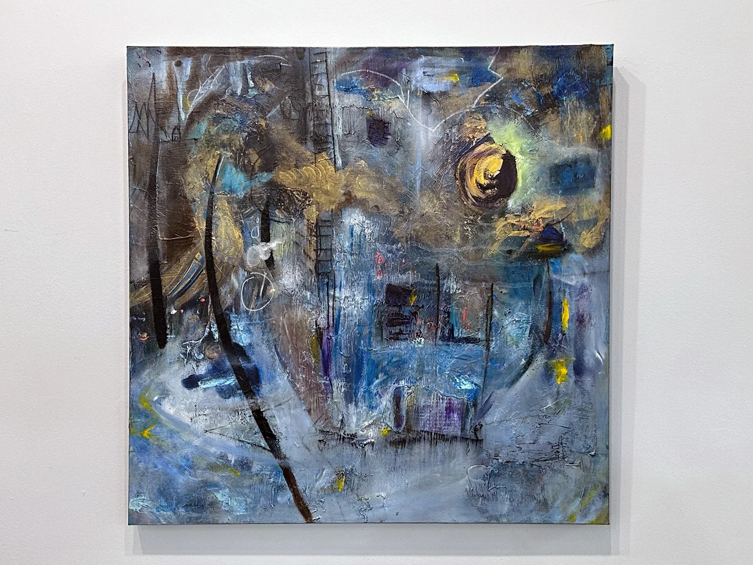 Annie Wood, Downtown Moonrise, Mixed Media Oil B.jpg