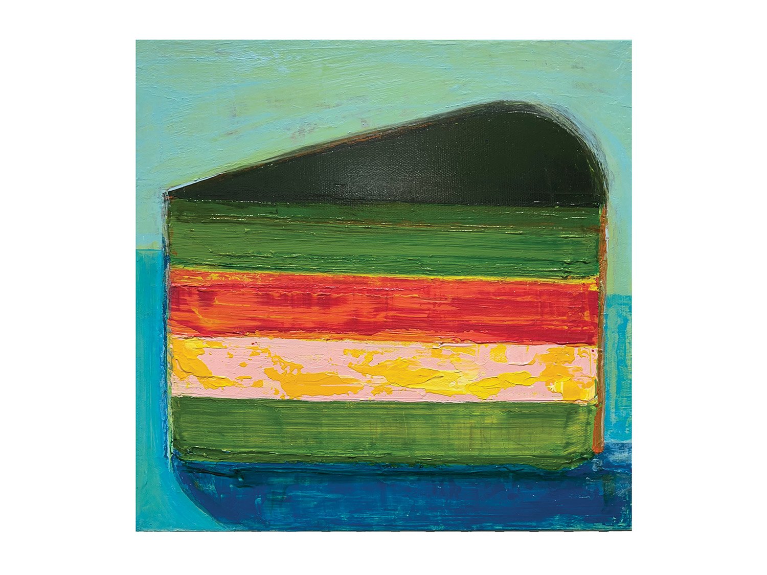 Lily Park, "Slice #5", 2024, 12" x 12"
acrylic on canvas. $500