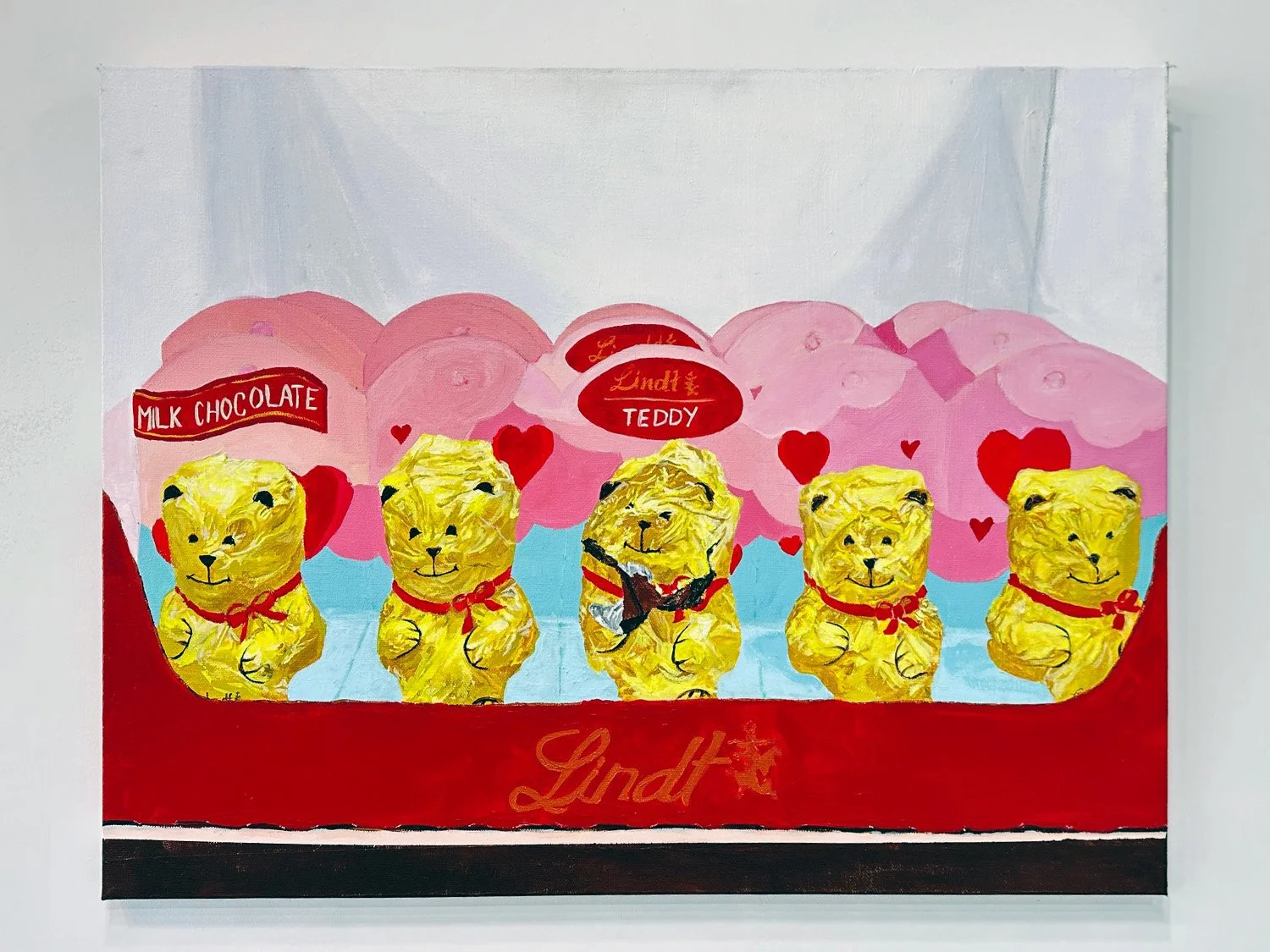 Andrea Badillo "Sweet Tooth", 2024, 24” x 18”
acrylic/oil on canvas. $400
