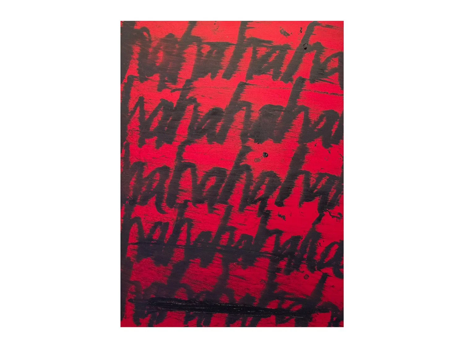 Emilio Cueto, "Red Laughter", 24” x 18”, oil and oil stick on paper mounted on wood panel. $500