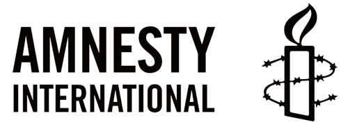 Amnesty International logo with a burning candle and barbed wire.