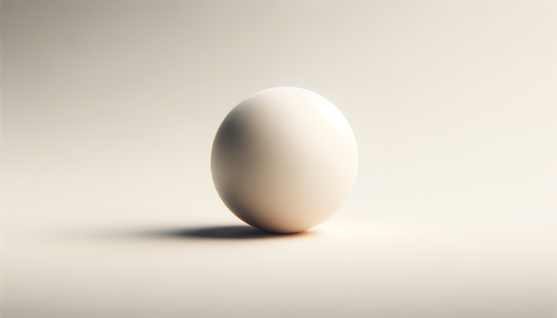 A plain white egg resting on a neutral surface with a soft shadow cast to the left.
