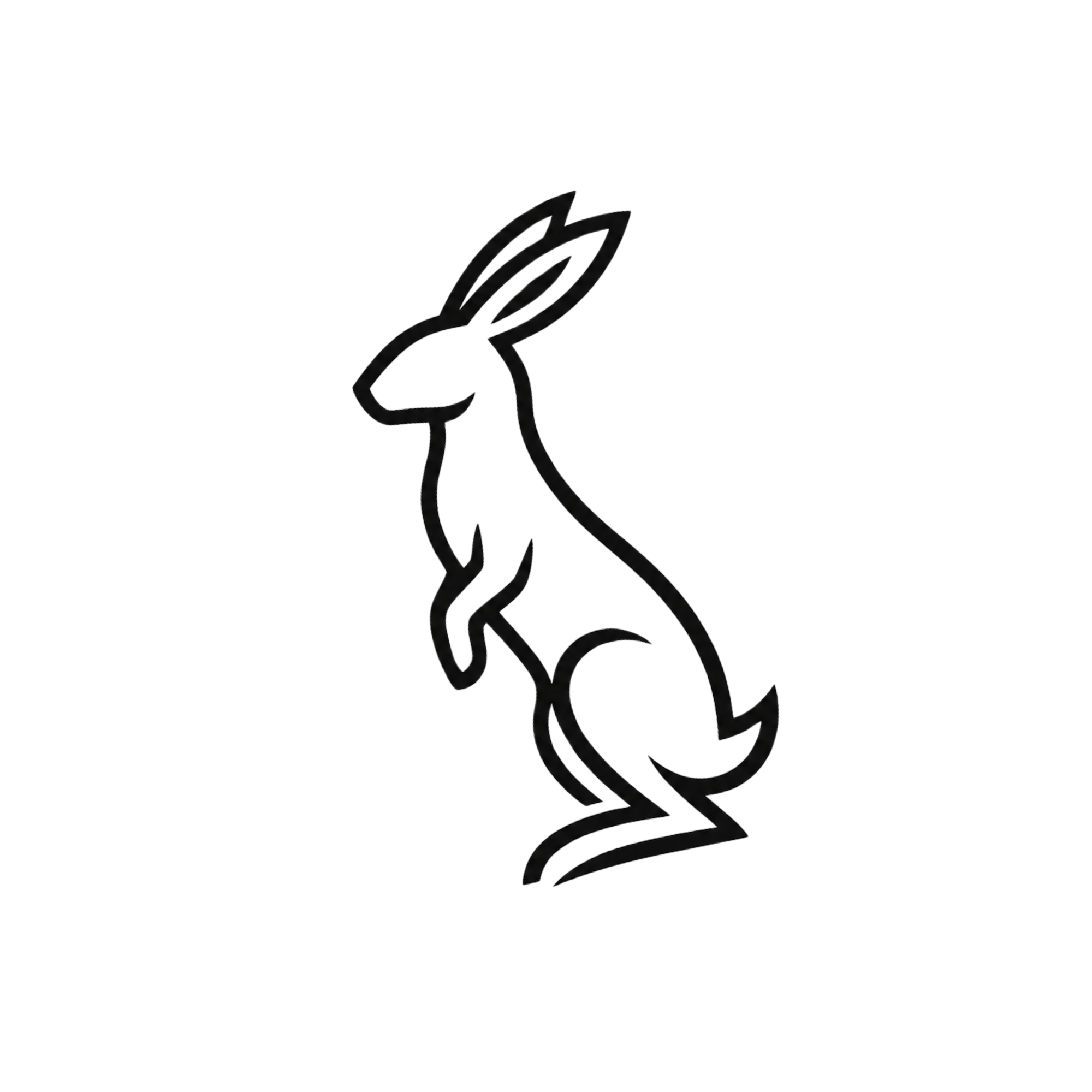 Line drawing of a rabbit (hare) standing
