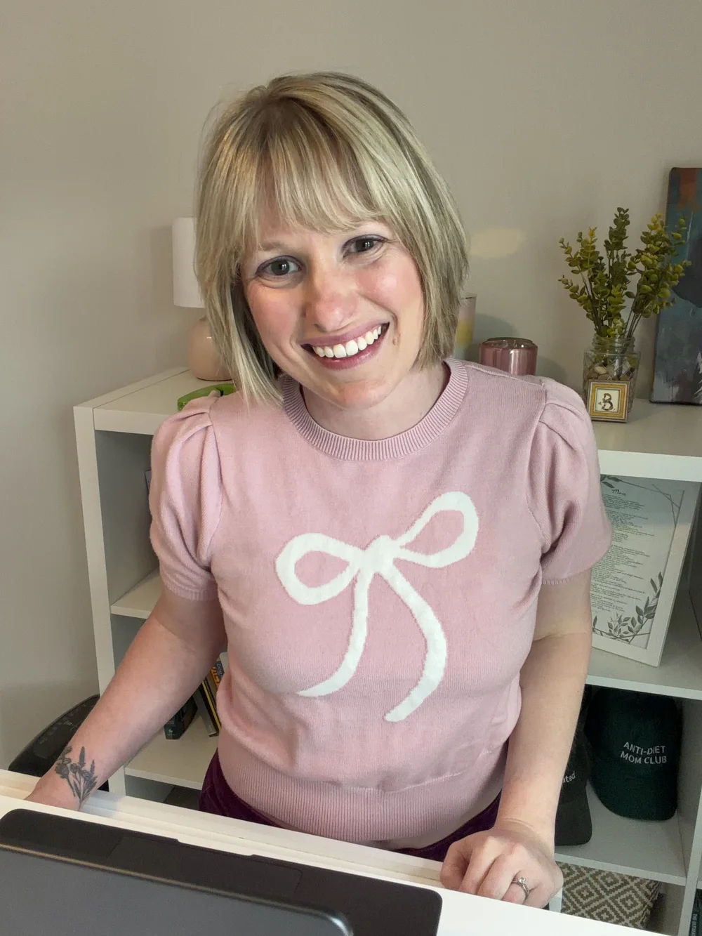 Bethany at her desk