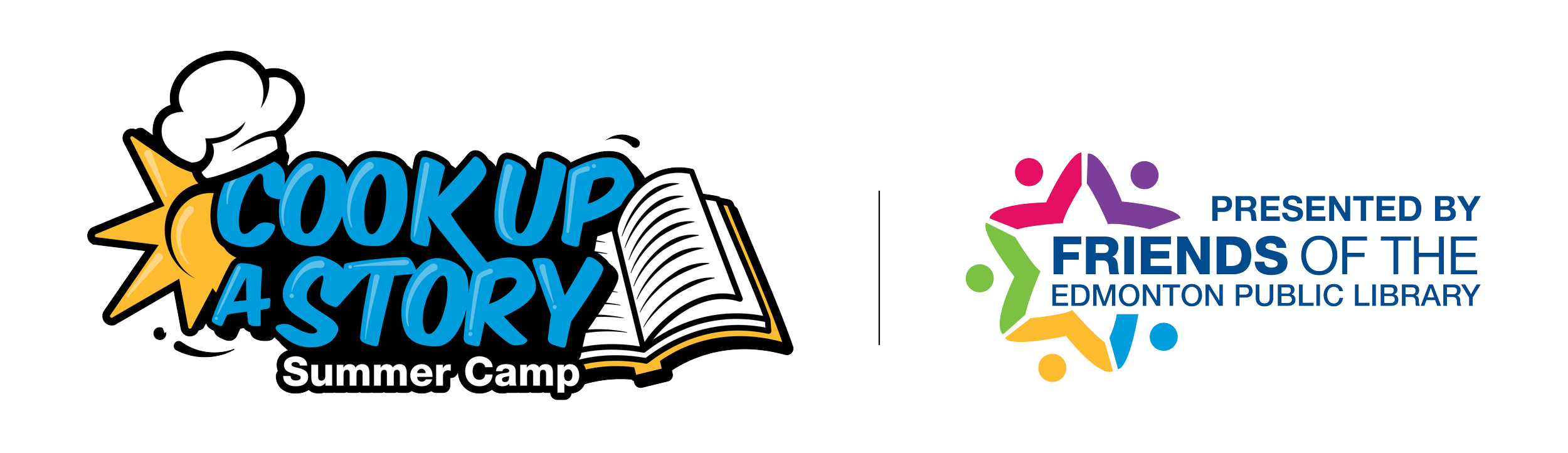 The logo of cook up a story and friends of the Edmonton Public Library