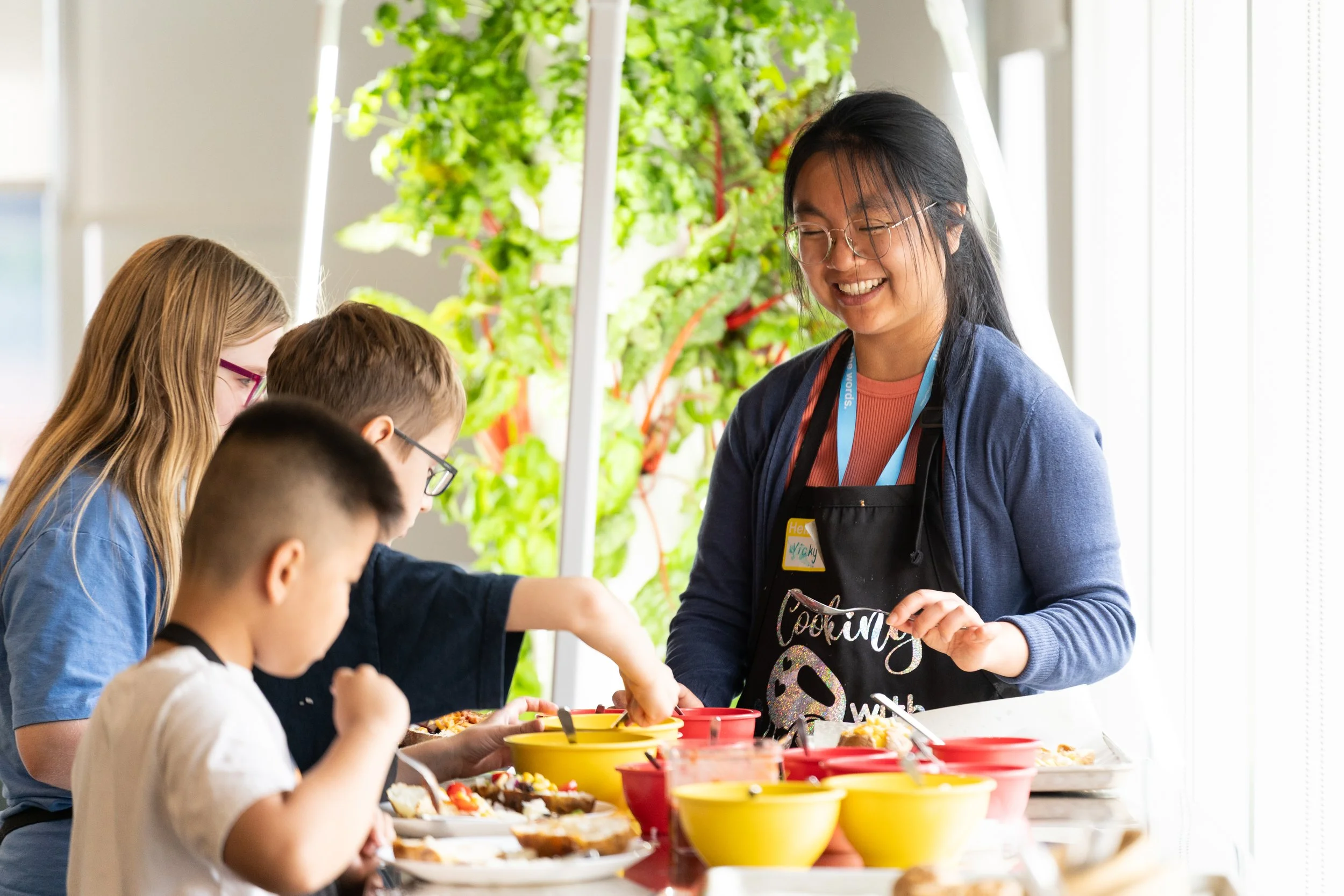 Kids learning how to cook