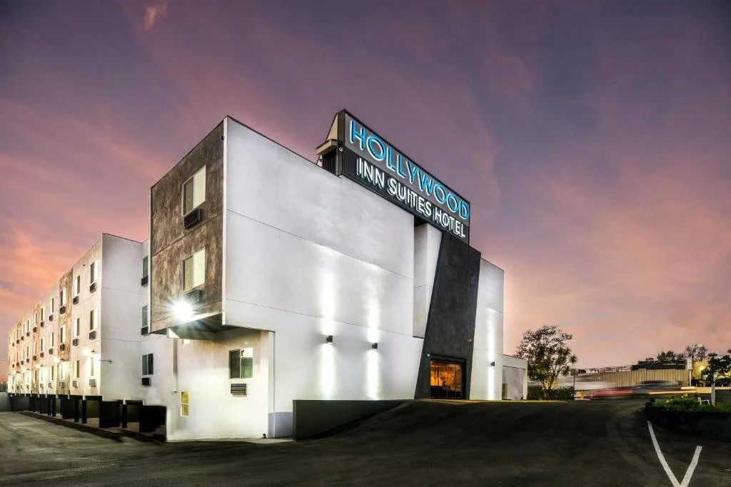 Hollywood Inn Suites Hotel:

In a commercial area, this laid-back hotel is 5 miles from the landmark Watts Towers Arts Center and 9 miles from the Los Angeles International Airport.

The chic rooms provide smart TVs, minifridges and complimentary Wi-