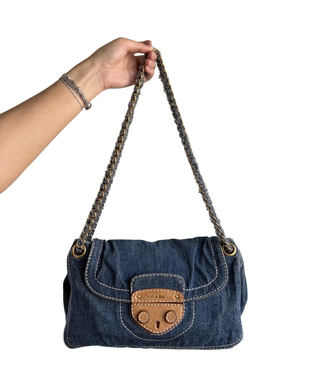 2009/2010 Prada Denim Chain Shoulder Bag