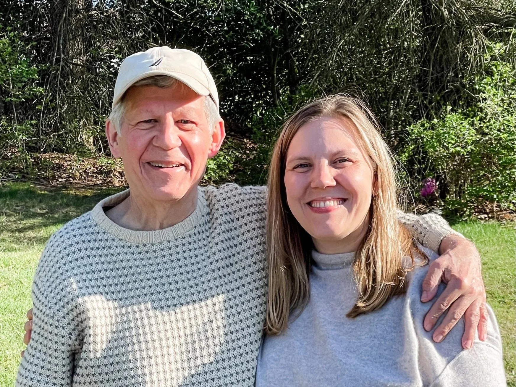 Happy Photo of Nassau Transportation Founder William Albert and his Daughter now President of Nassau Transportation Anna Costigan by Quinn Kelly