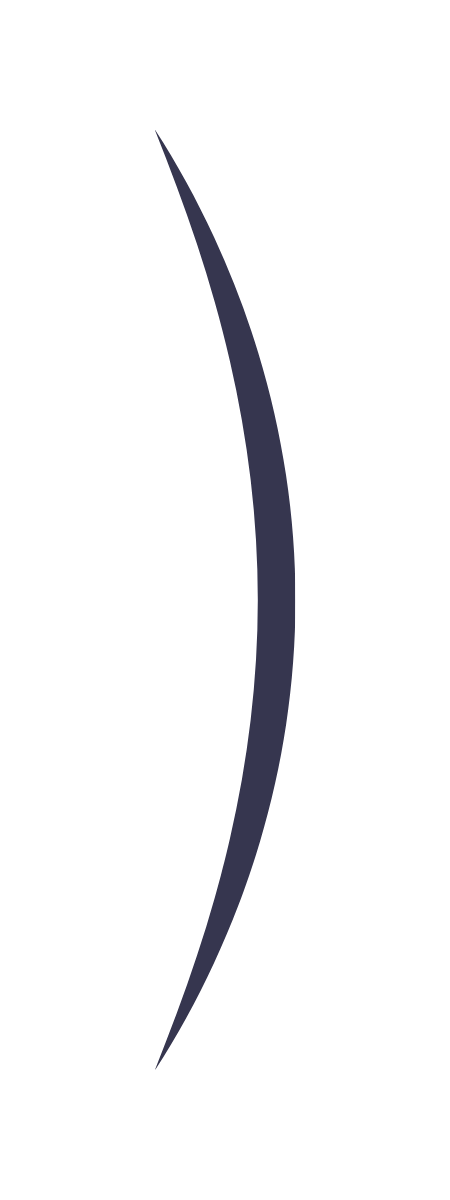 A close-up of a black, curved object with a dark blue accent in the middle, against a black background.