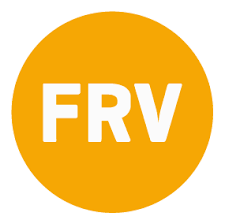 Orange circle with white text 'FRV' in the center.