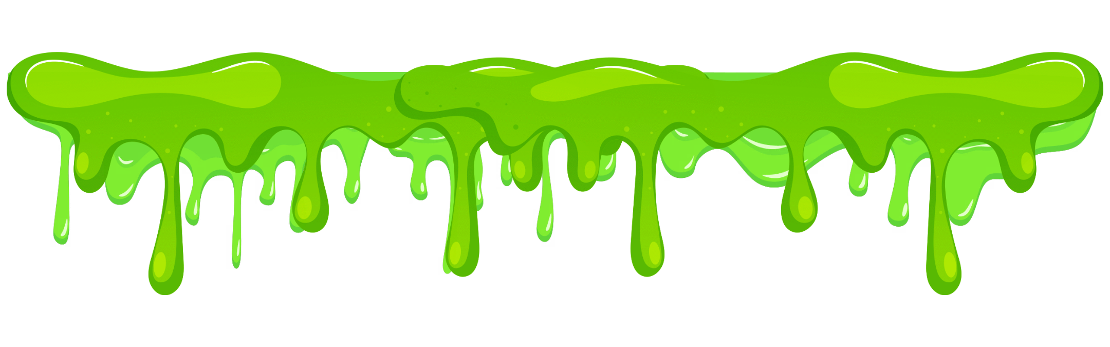 Green slime dripping downward in a cartoon style.