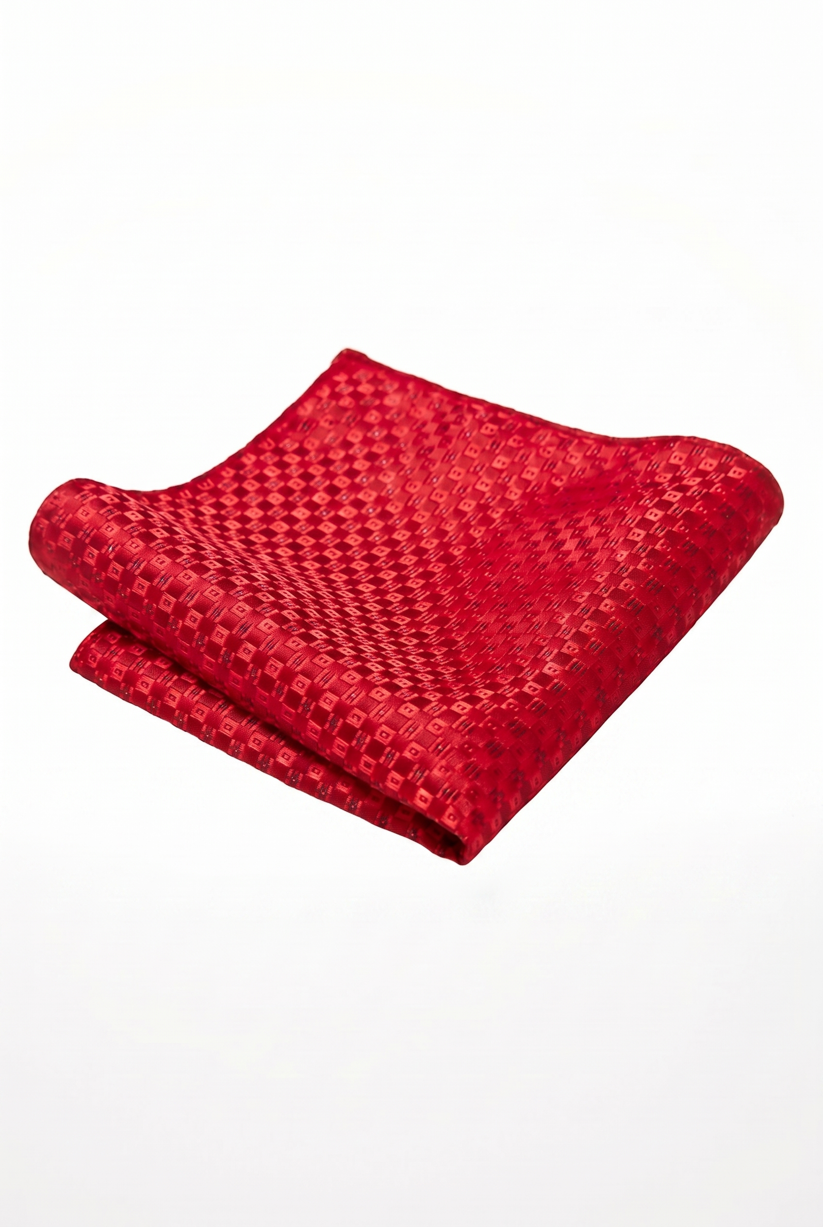 Mouchoir de poche rouge soie