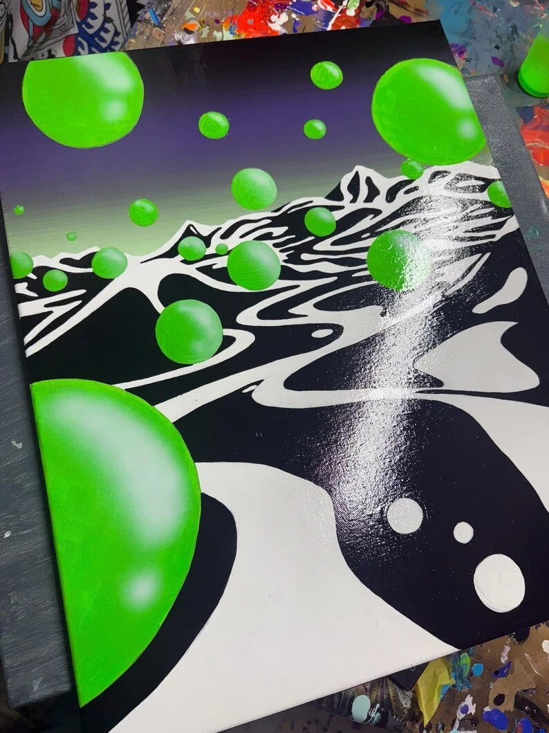 Extraterrestrial Spores Original Painting by Chris Carr