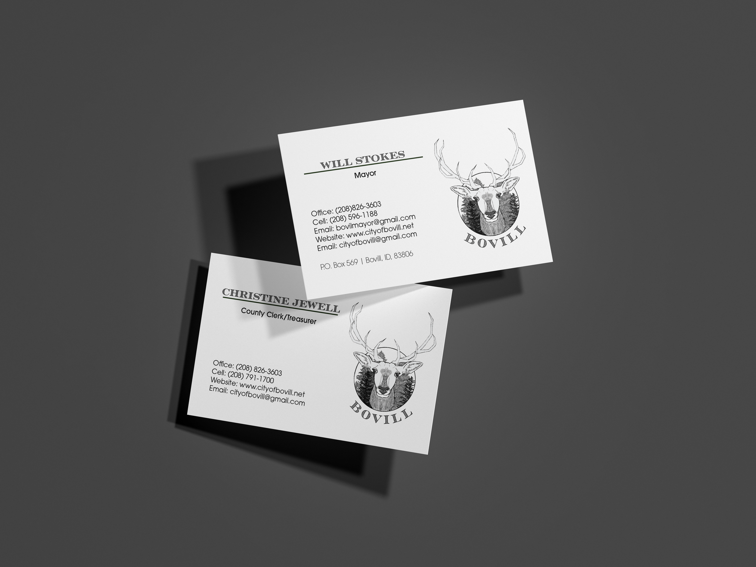 Bovill business card mockup.