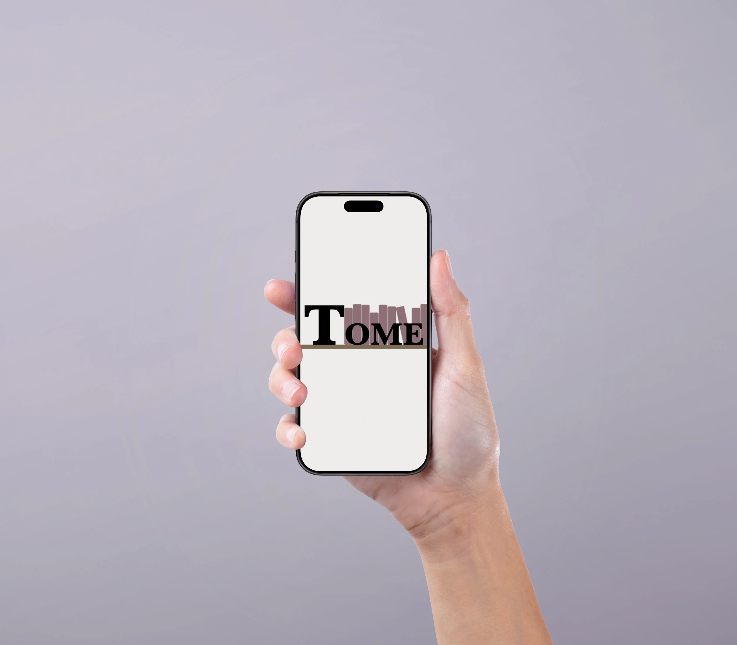 Tome Word mark screen in a mockup.