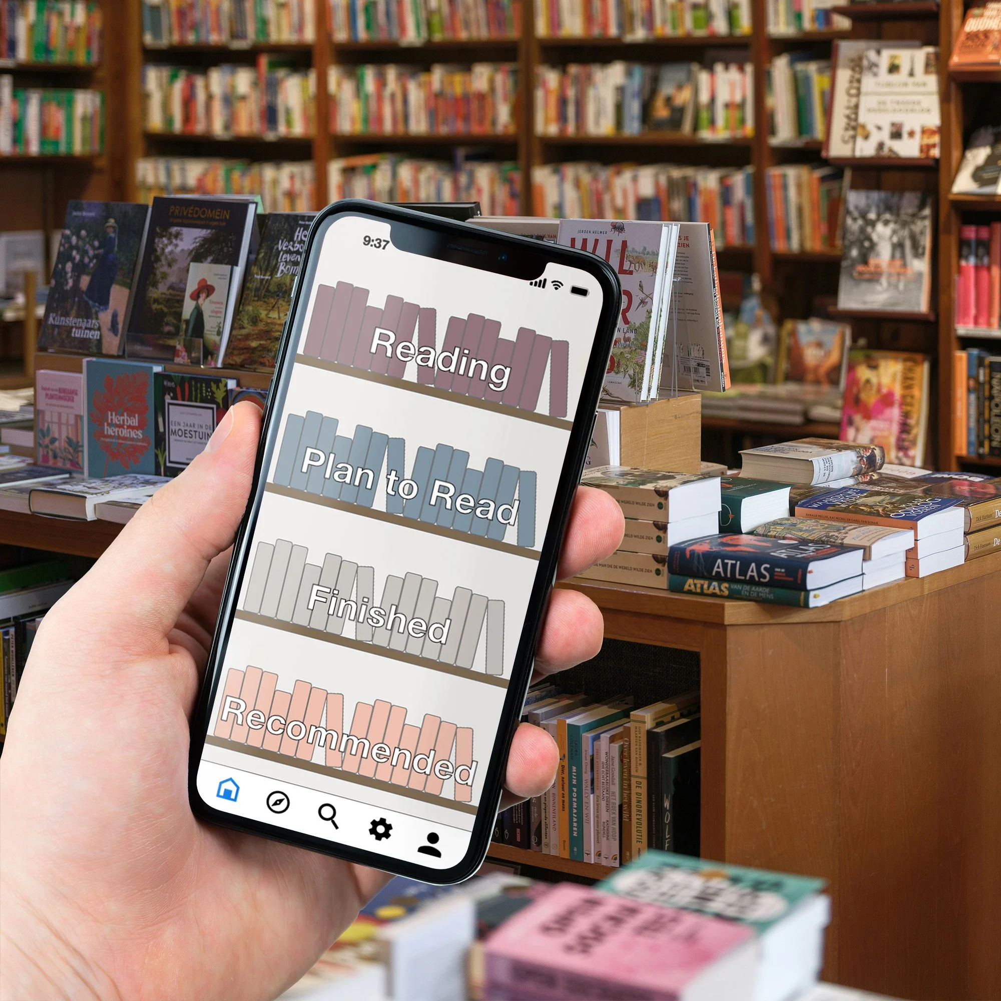 Tome Home screen Redesign in a phone mockup.