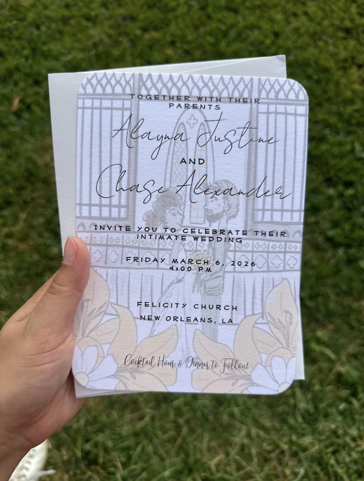 Custom designed Watercolor background invitation suite