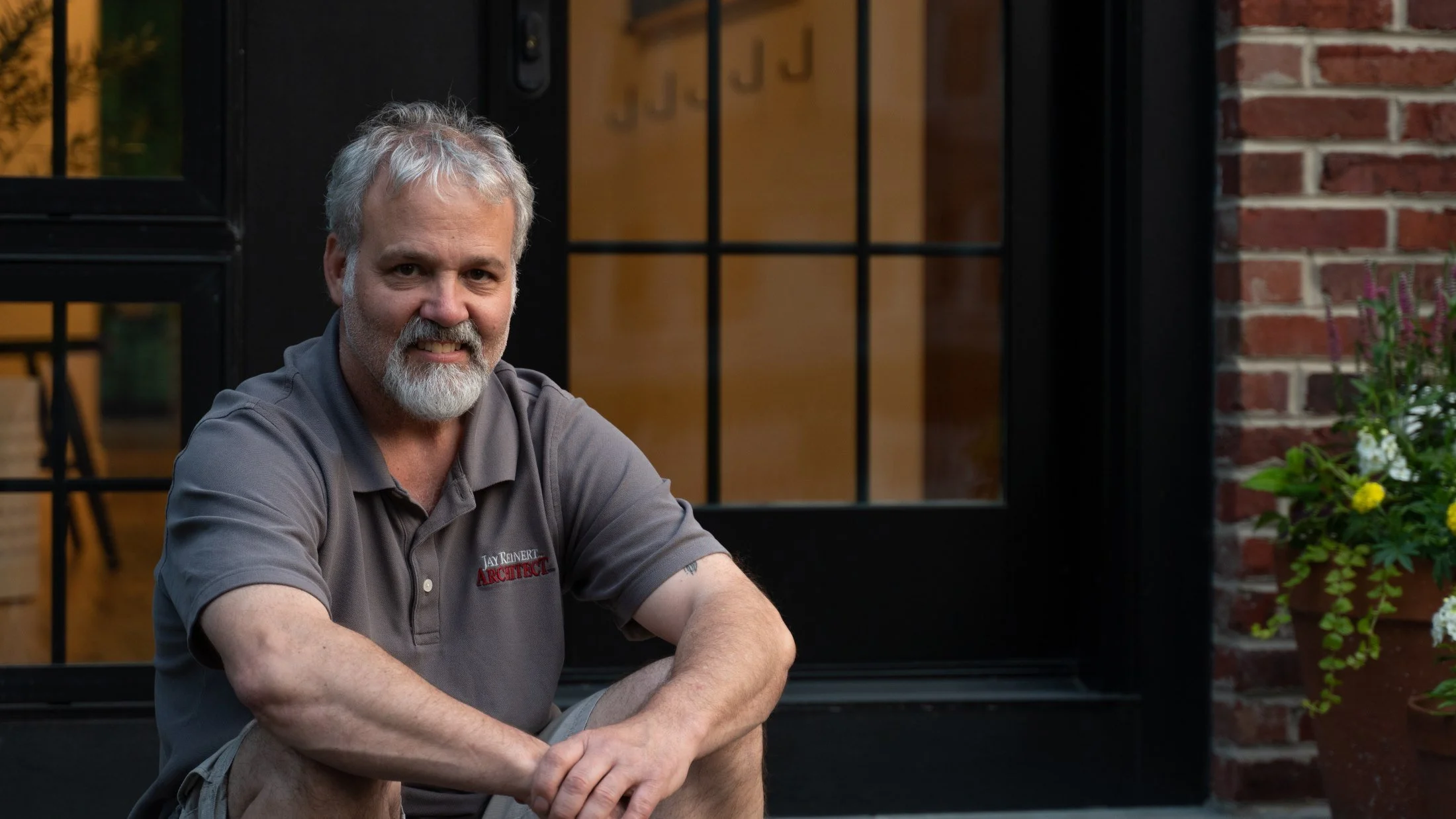 Jay Reinert, AIA, residential architect in Haddonfield, NJ, photographed at one of his custom home renovation projects.