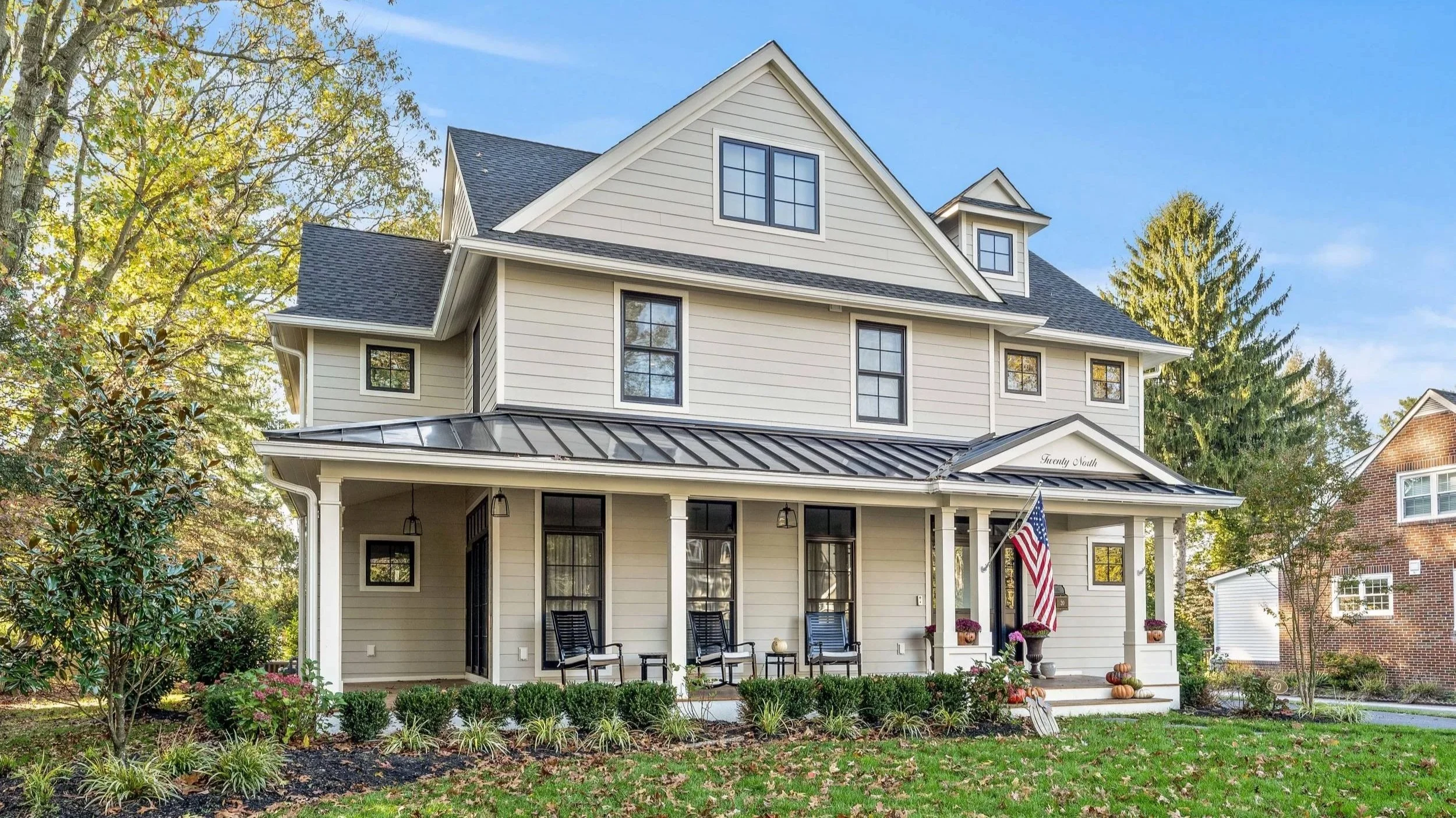 Transitional custom home in Haddonfield, New Jersey designed to balance privacy, natural light, and indoor-outdoor living.
