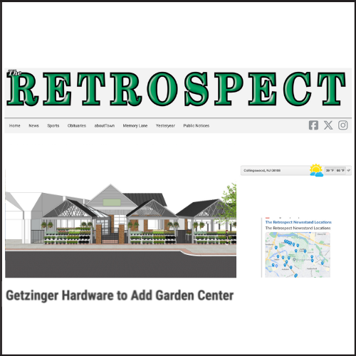 Rendering of Getzinger Hardware garden center addition in Haddon Township, NJ by architect Jay Reinert of J Reinert Architecture, featured in The Retrospect.
