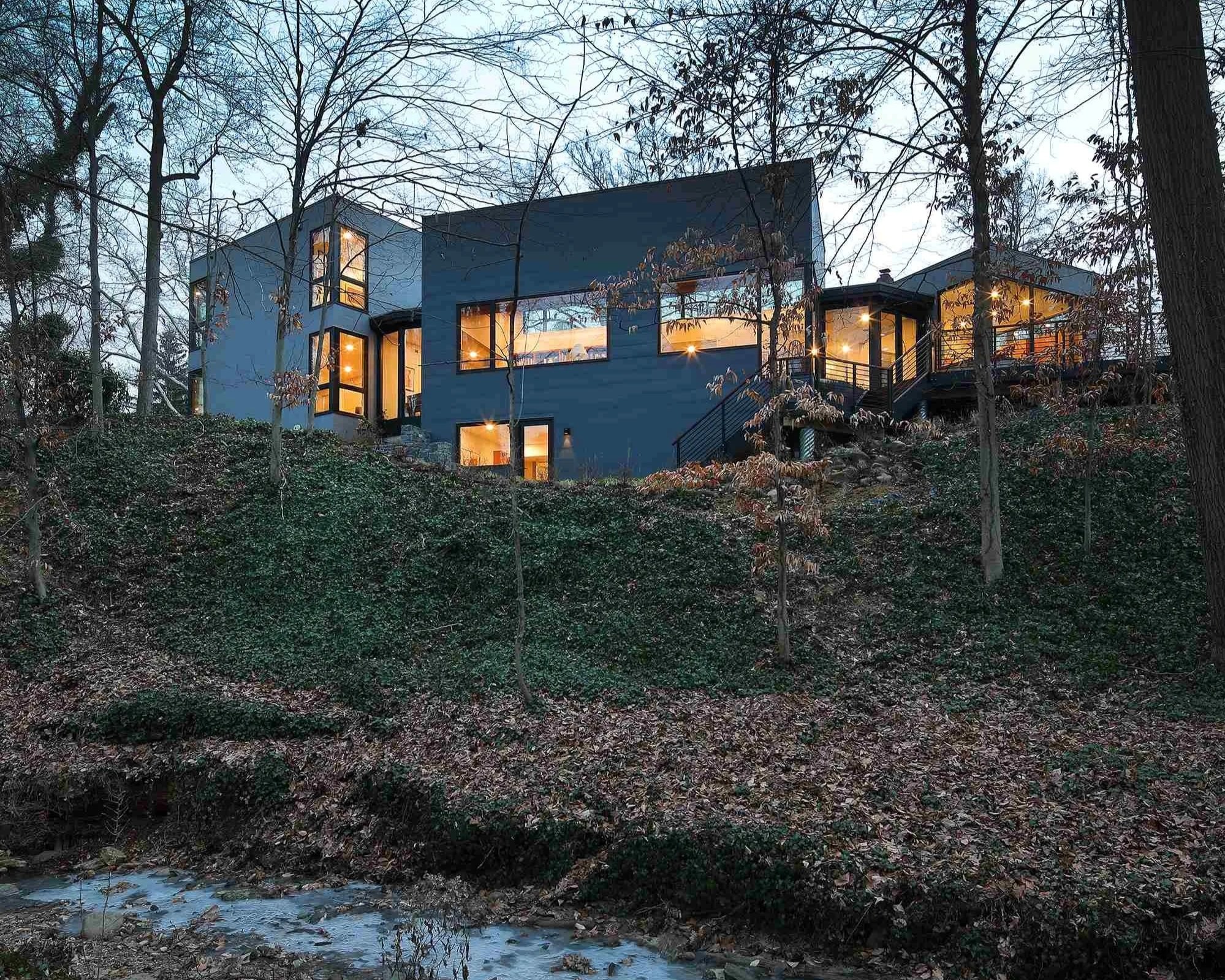Modern custom home in Haddonfield, NJ, shown in the image selected for J Reinert Architecture’s Forbes residential architect profile.