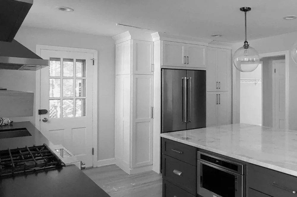 Before kitchen renovation enclosed layout side door to driveway powder room blocking circulation center hall colonial Haddonfield NJ