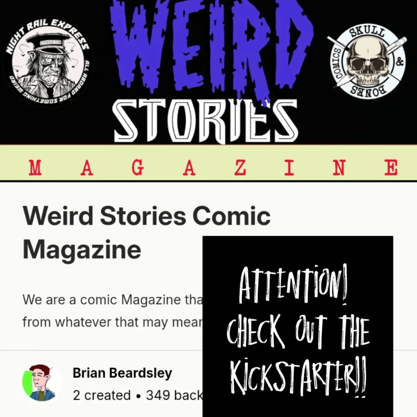 #kickstarter #comics #weirdstories