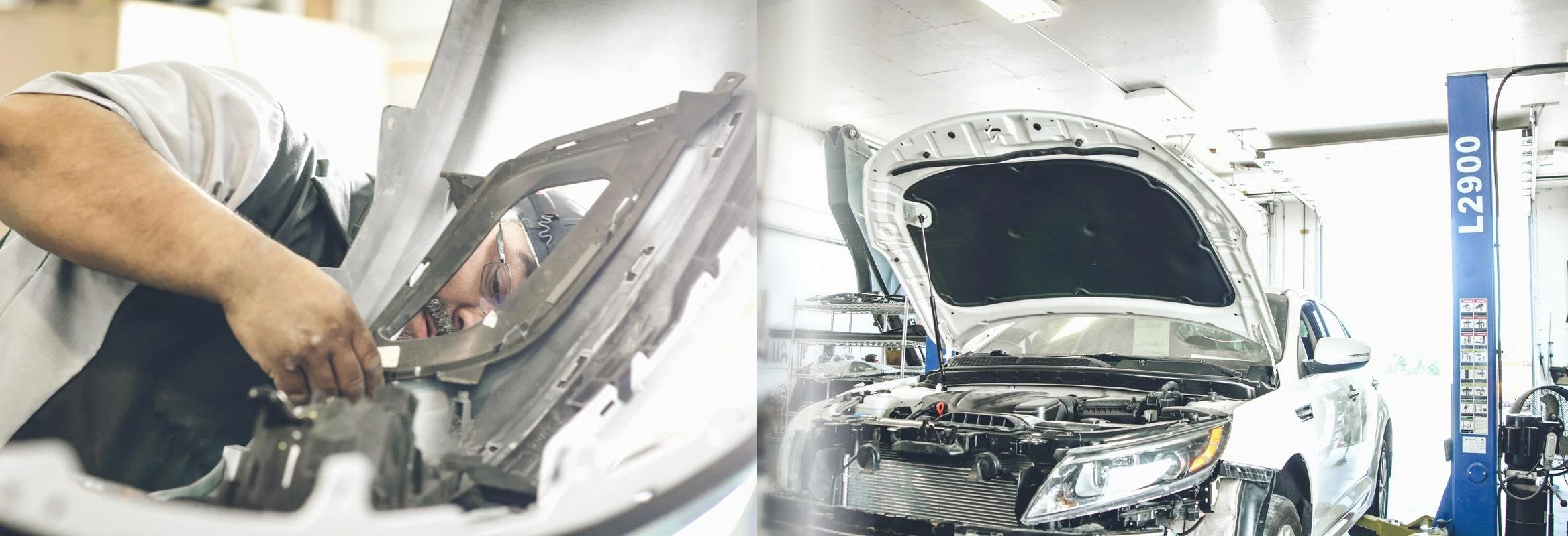 Body Tech and Car Being Repaired