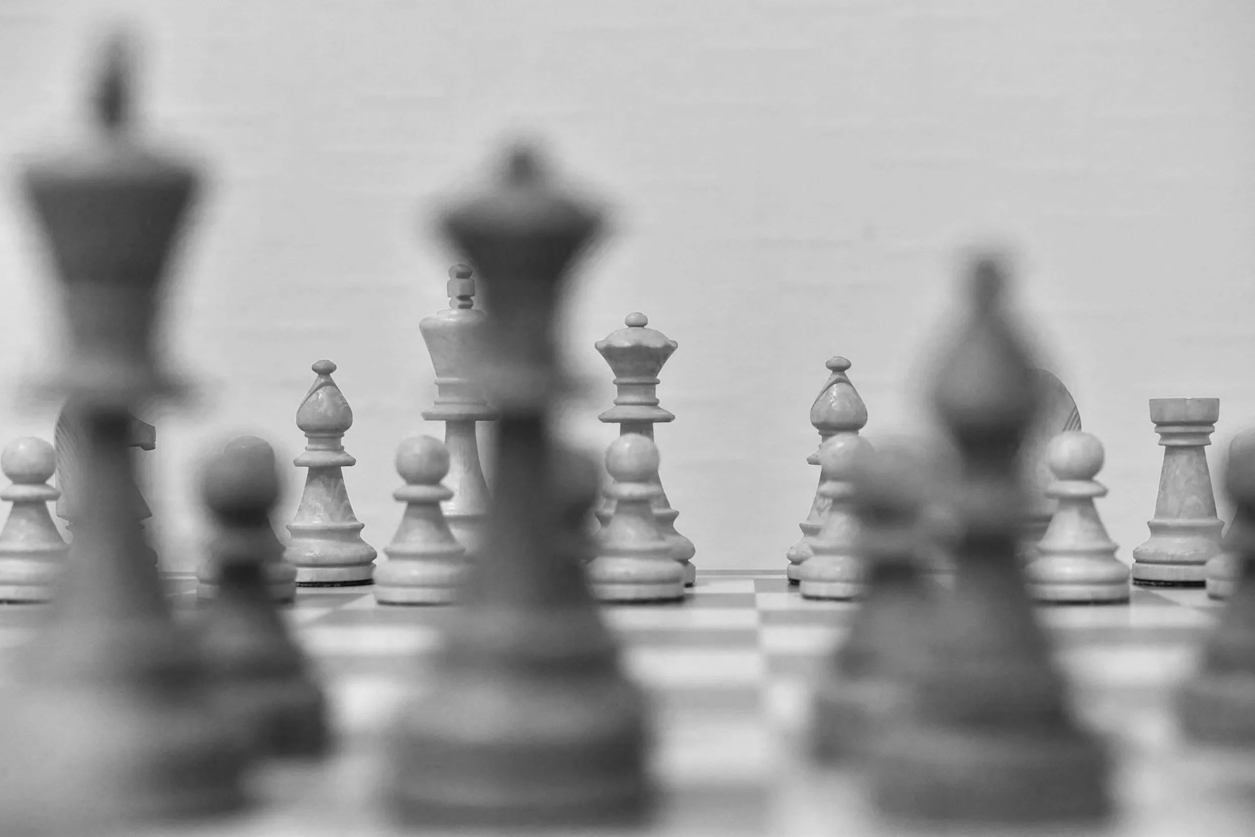 Chess pieces representing strategic focus and decision-making.