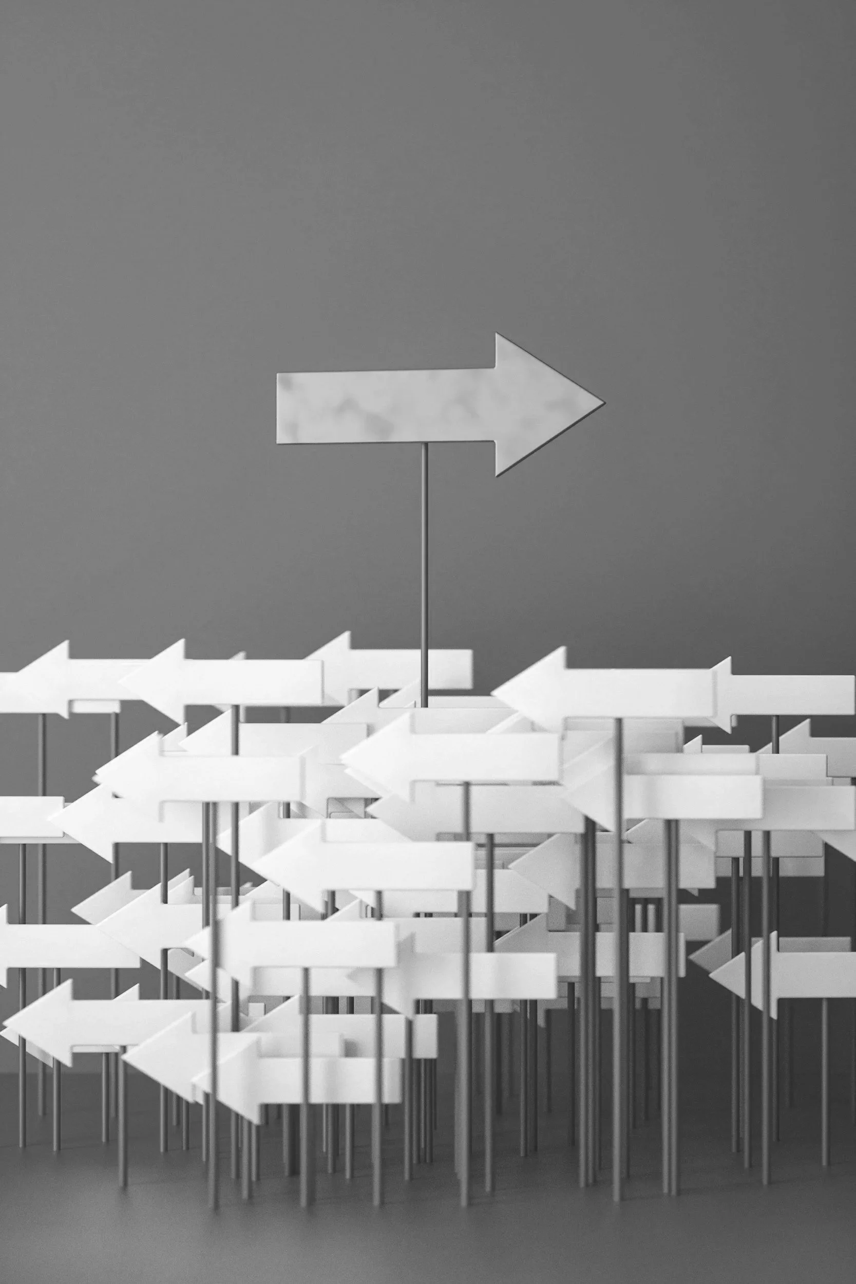 Directional arrows representing law firm workflows, handoffs, and process consistency
