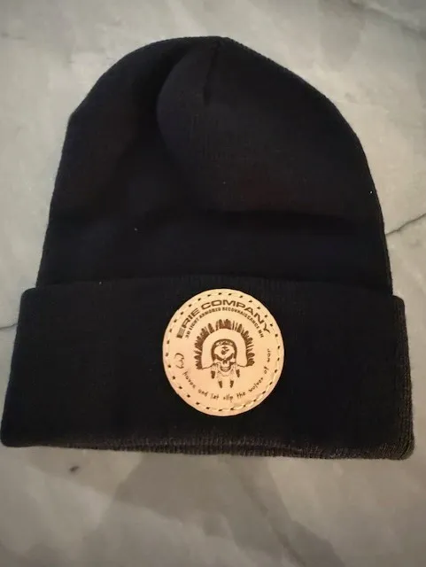 Erie Company Leather Patch Beanie black.png