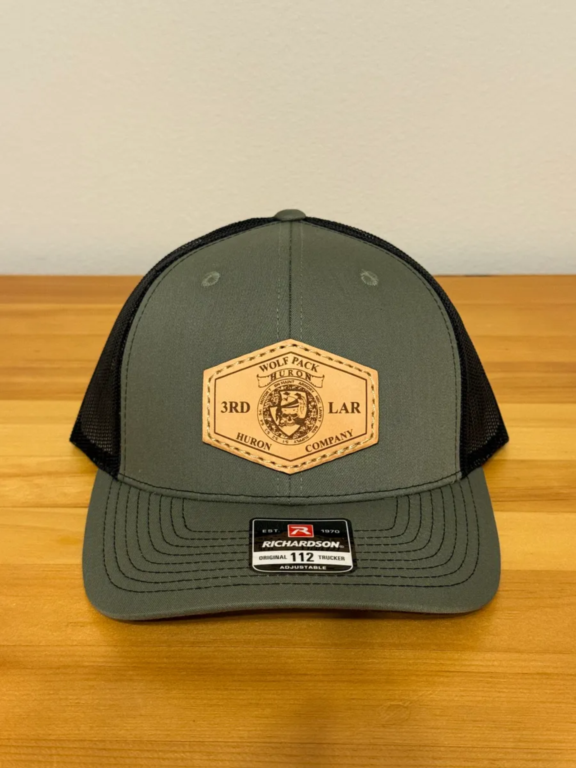 Huron Company Leather Patch Hat green.png