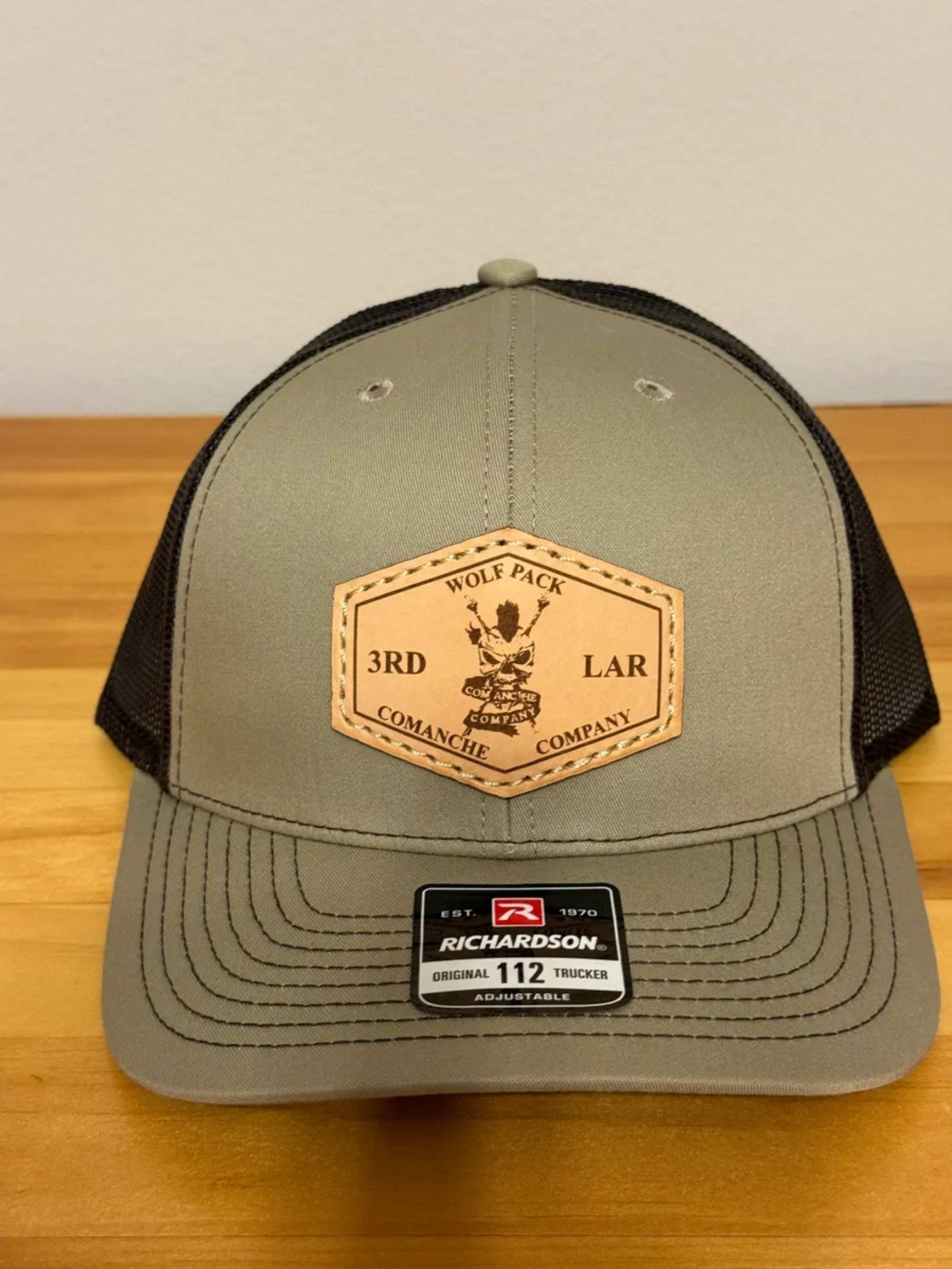 Comanche Company Leather Patch Hat coffee.png