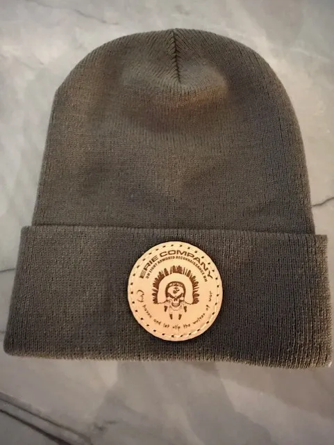 Erie Company Leather Patch Beanie green.png