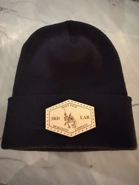 Dragoons Company Leather Patch Beanie black.png