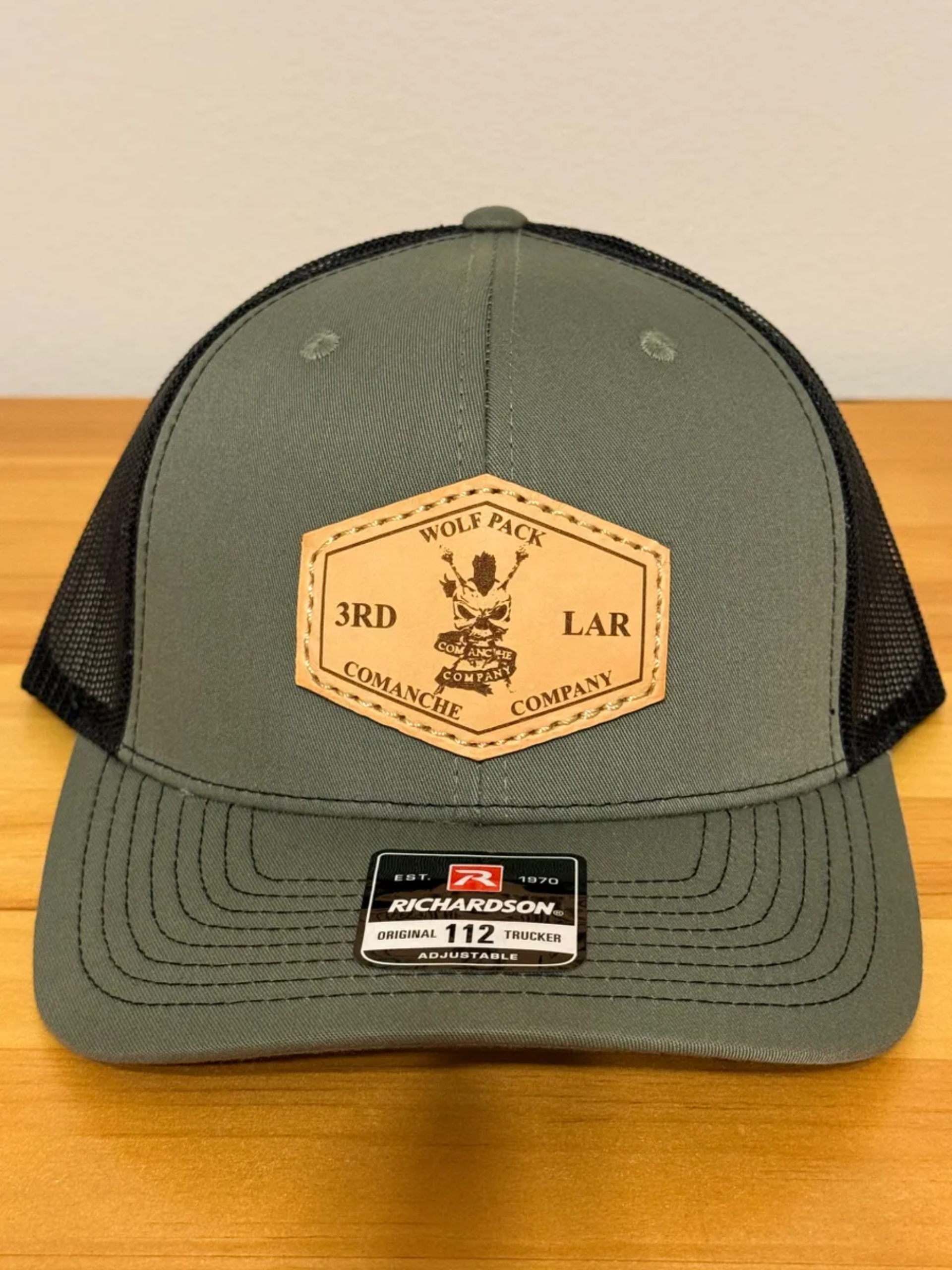 Comanche Company Leather Patch Hat green.png