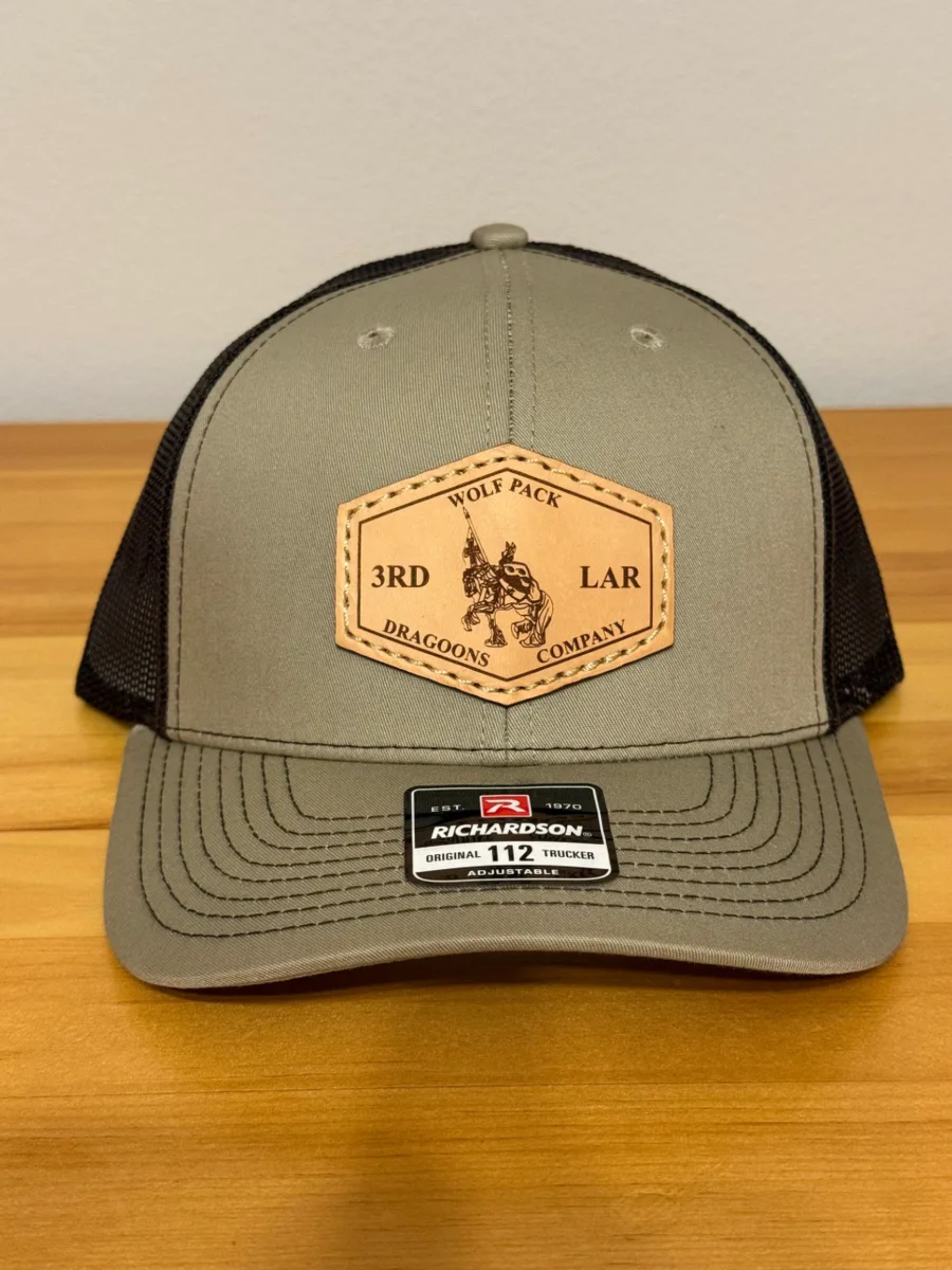 Dragoons Company Leather Patch Hat khaki.png
