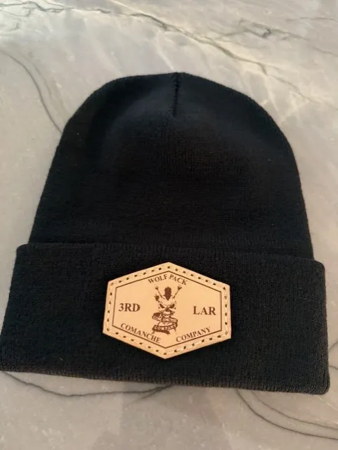 Comanche Company Leather Patch Beanie