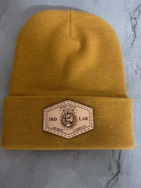 Huron Company Leather Patch Beanie